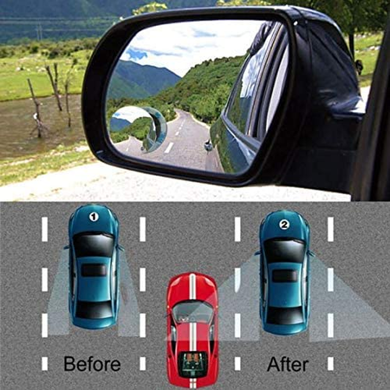 EZONEDEAL Blind Spot Mirror, 2" Adjustable round HD Convex Lens Frameless 360&deg; Rotatable Rear View Wide Angle Sick-On Rust Resistant for All Cars SUV & Trucks - 2 Pack image number 6