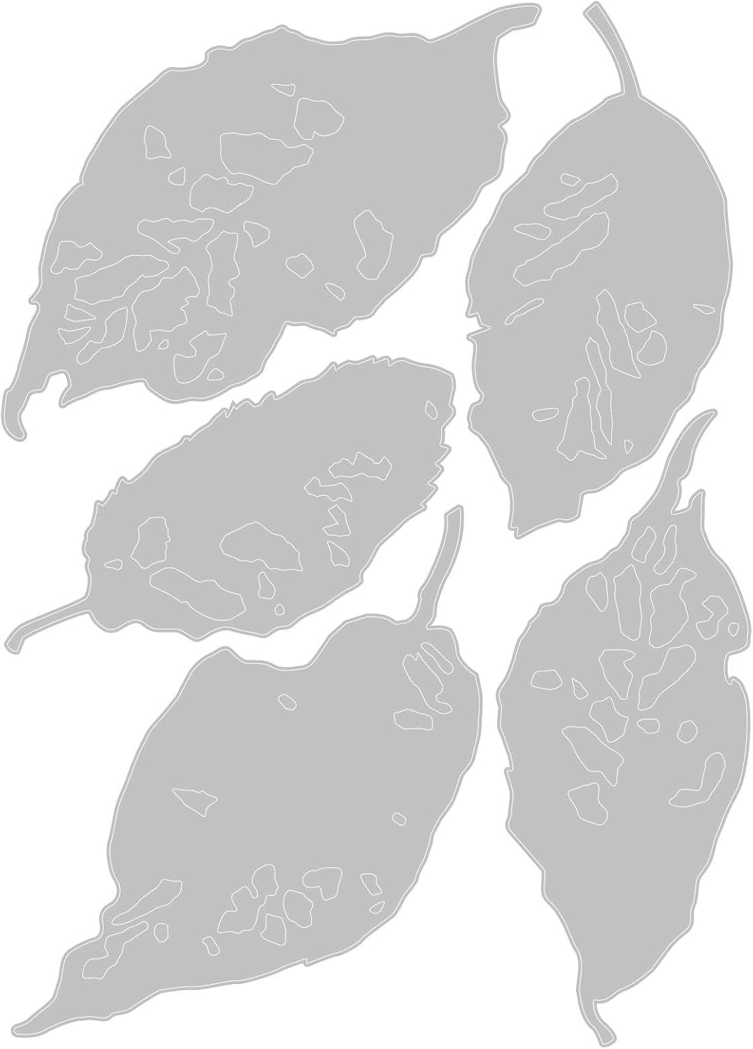 Sizzix Leaves-Metal Stencils Thinlits (5Pcs), Bouquets Trees, Big Shot Embossing, Paper Scrapbooking image number 1