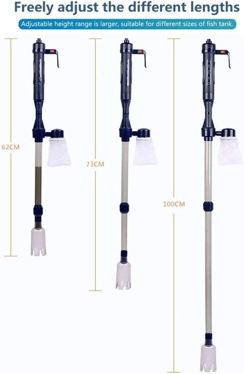 Electric Aquarium Vacuum Gravel Cleaner, Multifunction Fish Tank Cleaner Kit Gravel Vacuum, Syphon Operated Gravel Water Filter Cleaner Sand Washer for Automatic Wash Sand and Water Changer (Black) image number 5