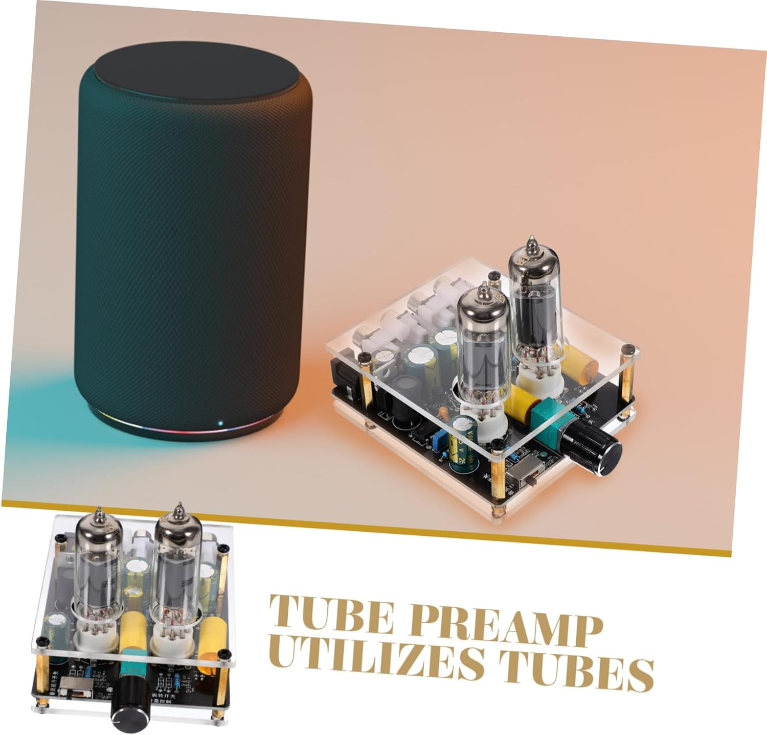 HOMSFOU Tube Preamp Vacuum Electron Tube Valve Preamp Amplifier Board DIY Dc12-16V for Home Theater and Turntable Audio Systems image number 2