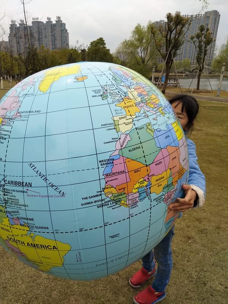 SWR 36 Inch Giant Inflatable Globe, Beach Ball, Children'S Geographic Spectrum (PVC) image number 4