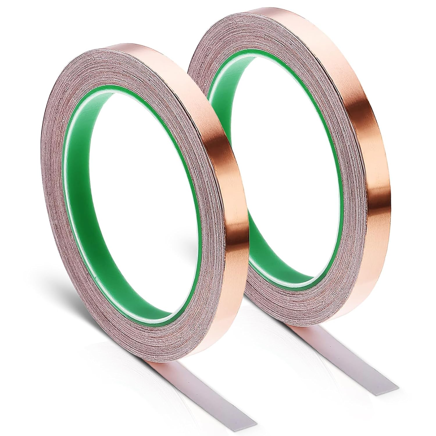Conductive Adhesive Copper Tape, 2 Pcs Conductive Copper Foil Tape, Conductive Copper Tape with Single-Sided for Guitar and EMI Shielding, Slug Repellent, Stained Glass, Crafts, Electrical Repairs image number 2