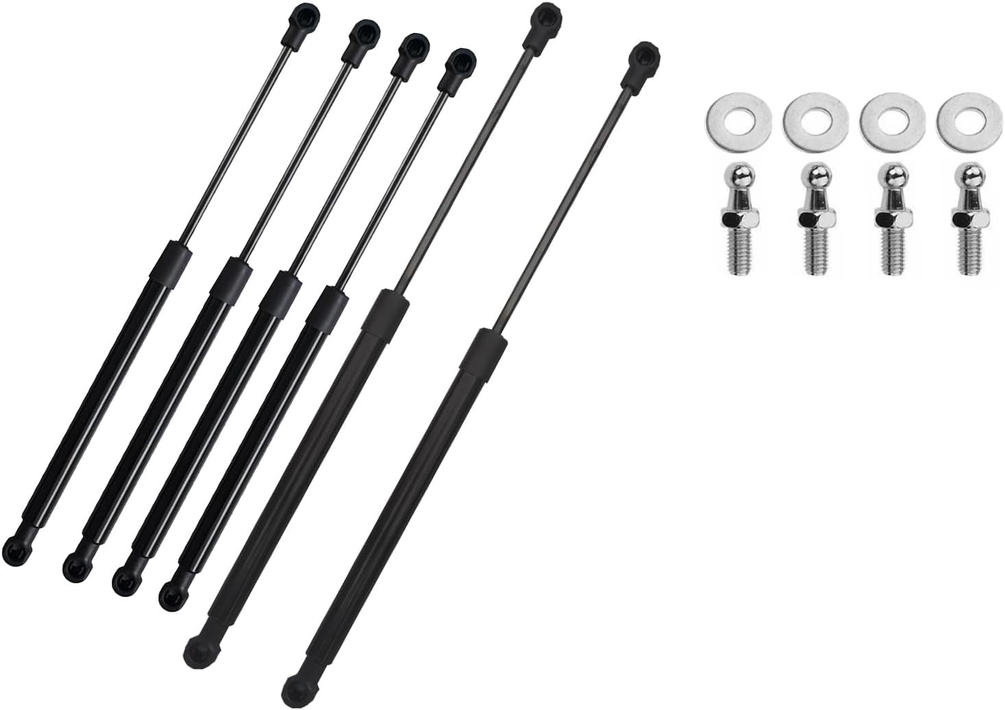 AONNOUS 6 Gas Struts-4 Side STRT0035 760768 0090N & 2 Rear Window STRT0019 038486 0160N Lift Set for EGR Canopy Windows Inc Navara D-MAX-ONLY Work When All OE Match image number 3