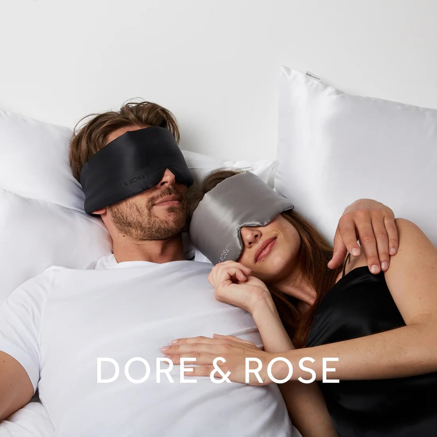 Dore & Rose Deep Sleep Mask Light Blocking, 23 Momme Mulberry Silk Eye Mask, Ultra Soft, Adjustable - Travel Sleeping Mask for Men & Women (Black) image number 3
