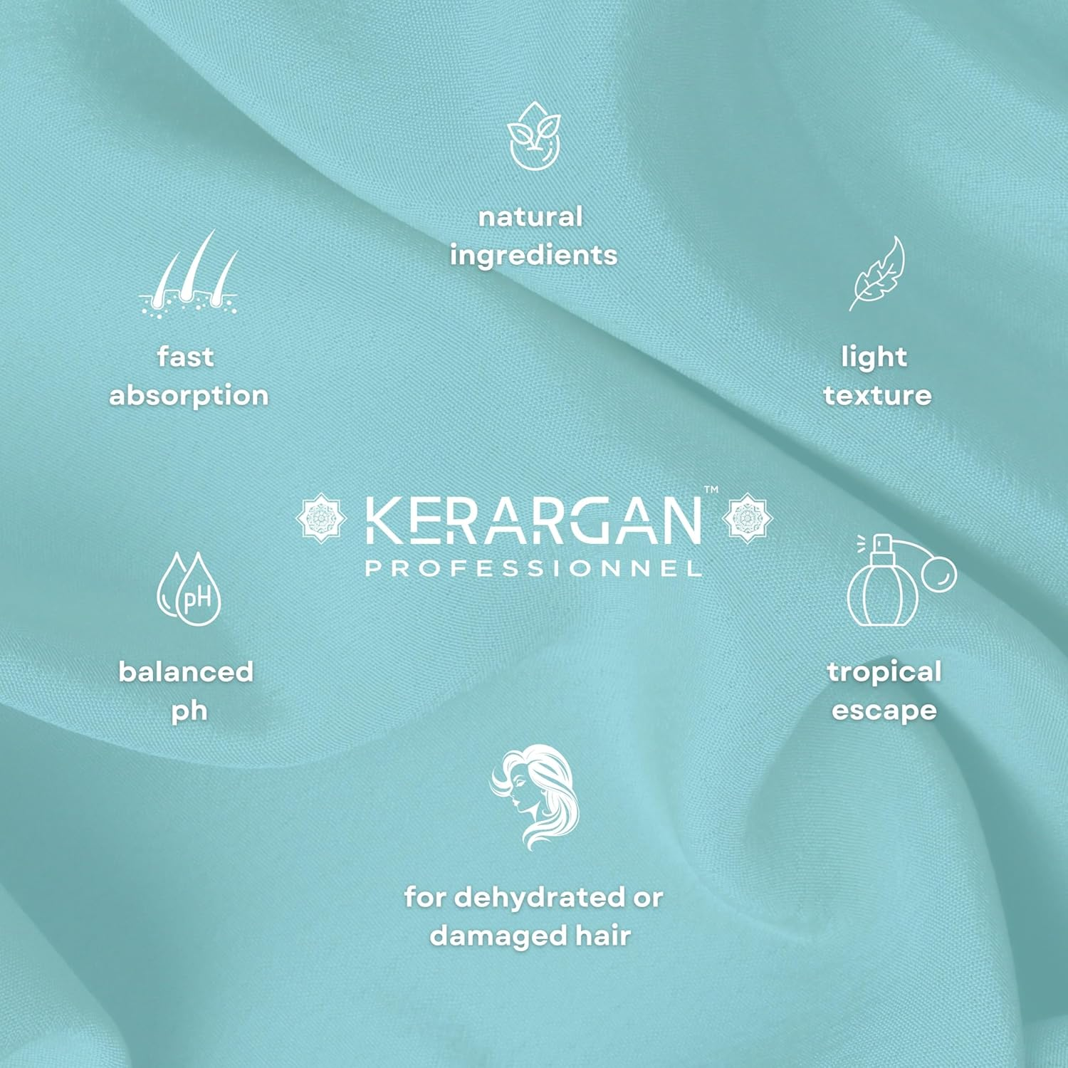 Kerargan - Hair Mask with Coconut, Argan and Chamomile Oil to Deeply Nourish Your Hair and Moisturise - for Dry and Brittle Hair - No Sulphates, Parabens and Silicone - 500 Ml