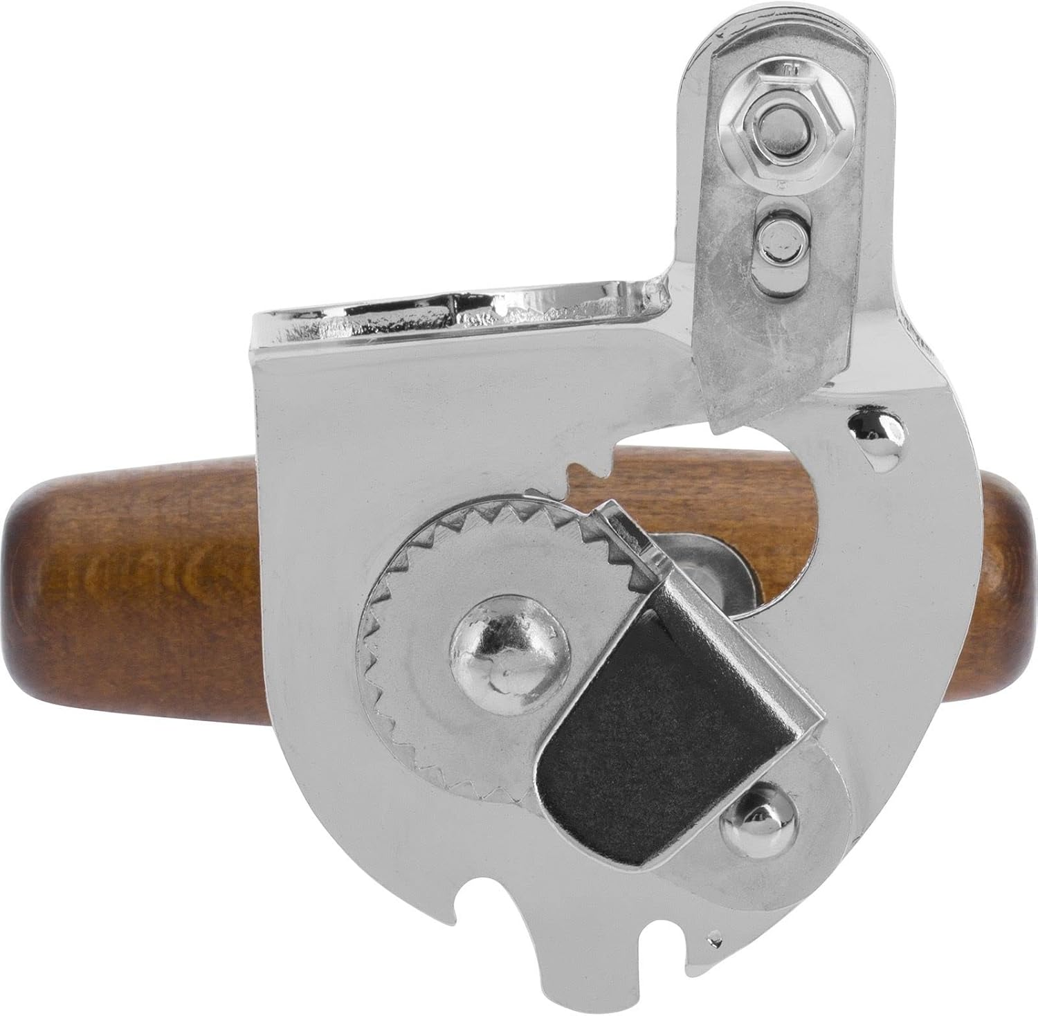 Westmark Set of 3: 1 Professional Can Opener Titanium + 1 Spare Blade + 1 Spare Drive Wheel, Steel/Wood/Steel Lacquered, Silver/Brown/Black, 122422E6 image number 4