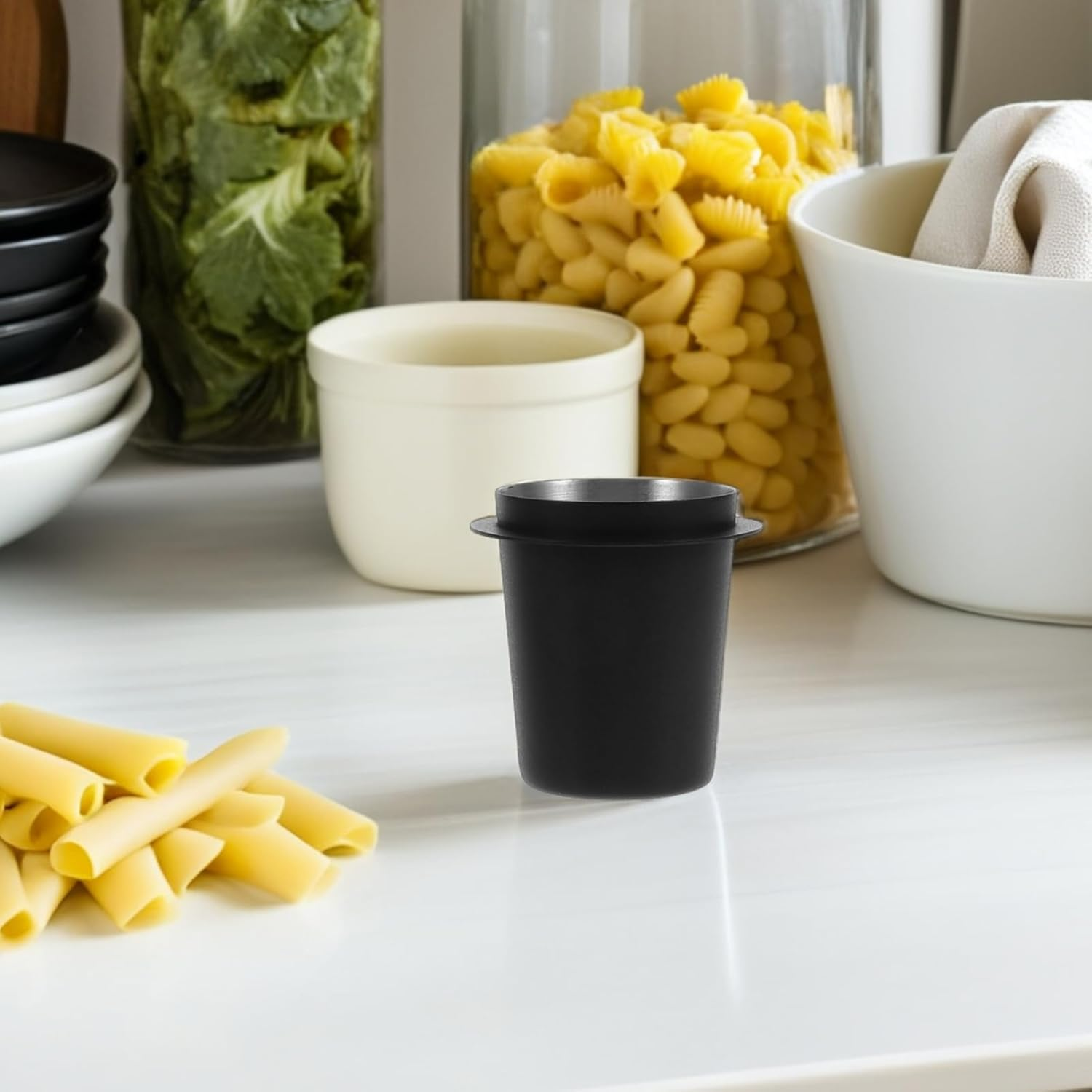 GLEAVI 304 Stainless Steel Espresso Machine Dosing Cup 53Mm Measuring Tool for Coffee Grounds Universal Powder Feeder Dispenser 1 Piece - Silver image number 5