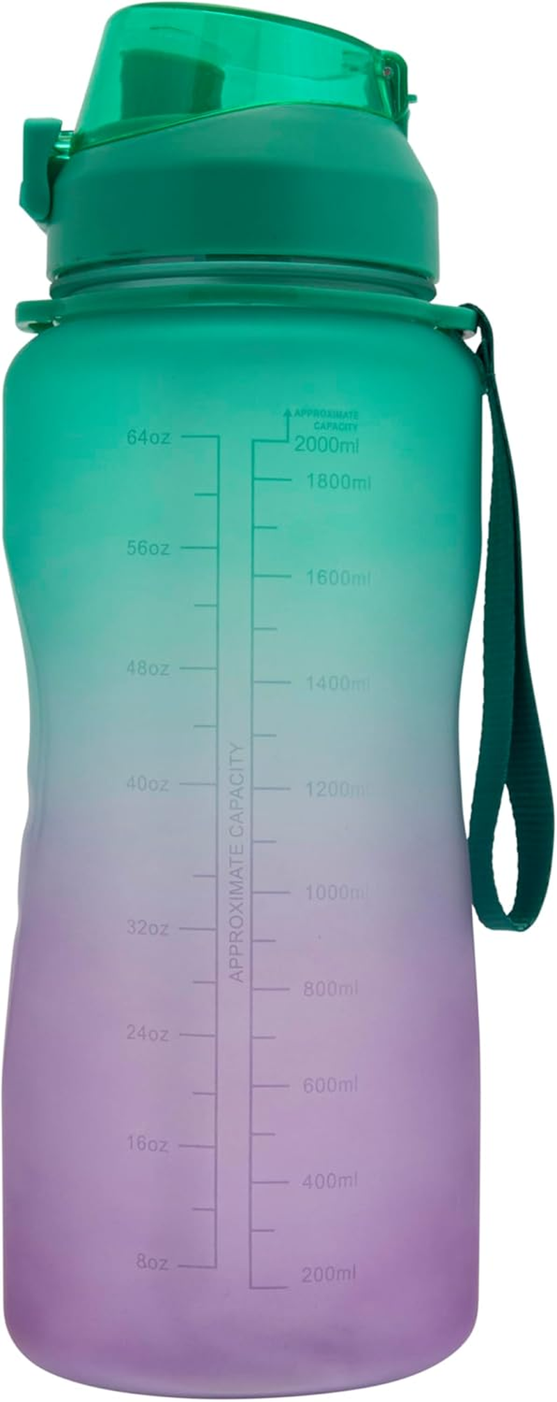 Sips & Gulps Water Bottle, 2000 Ml, BPA and Phthalate Free, Removable Straw, Material PET - Teal - Teal image number 2