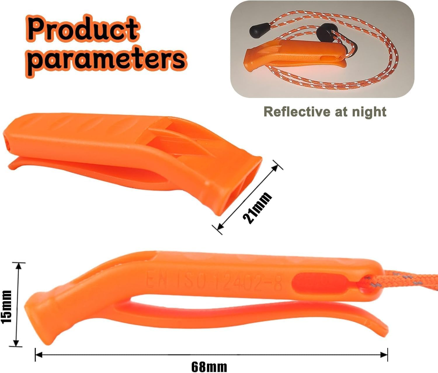 Limcryspp 2 Emergency Whistles Safety Lifeguard Whistles Survival Sharp Loud Explosions with Children Rope Kayak Life Jacket Boating Fishing Boat Camping Hike Hunting Rescue Dog Signals image number 6