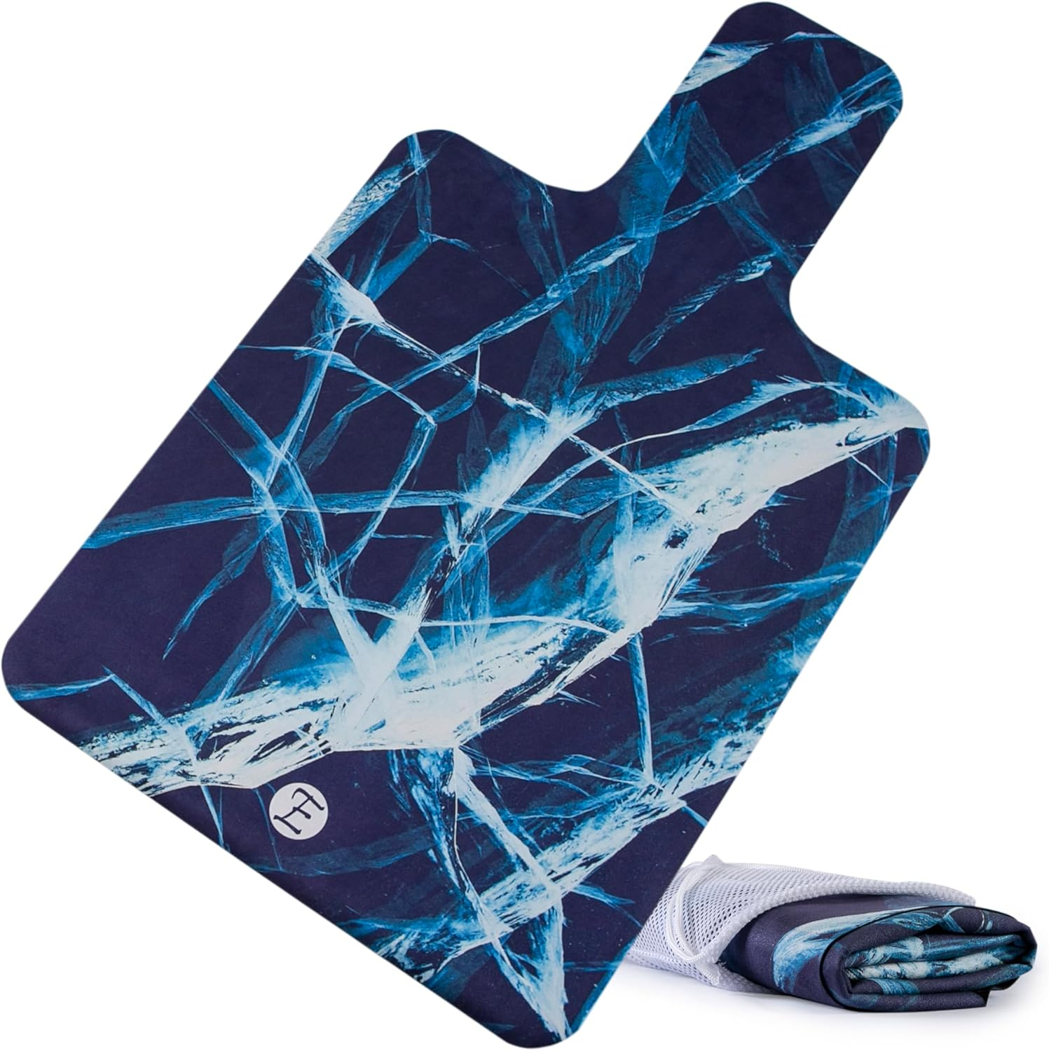 Echome Pilates Reformer Mat Non Slip,Reformer Towel Suitable for All Reformers, Machine Wash Light Weight Portable Black (Ice Crack) image number 3