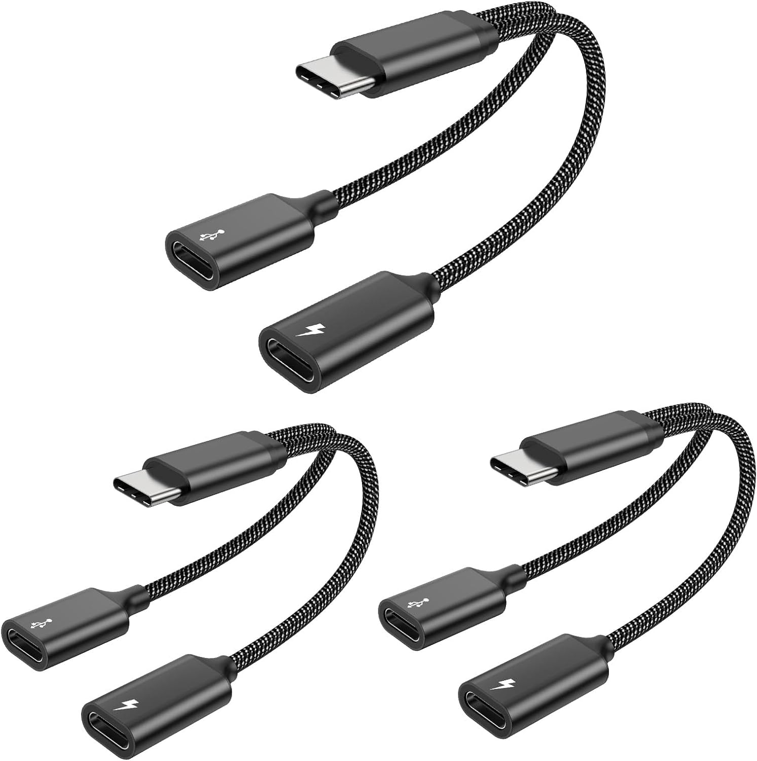 MOGOOD USB C Splitter USB C to USB C Female Adapter USB Y Splitter Cable(Not for Monitor) USB C Male to 2USB-C Female Cord Double USB C Port Hub USB C Charging Split Adapter for Mac,Xbox One,Laptop