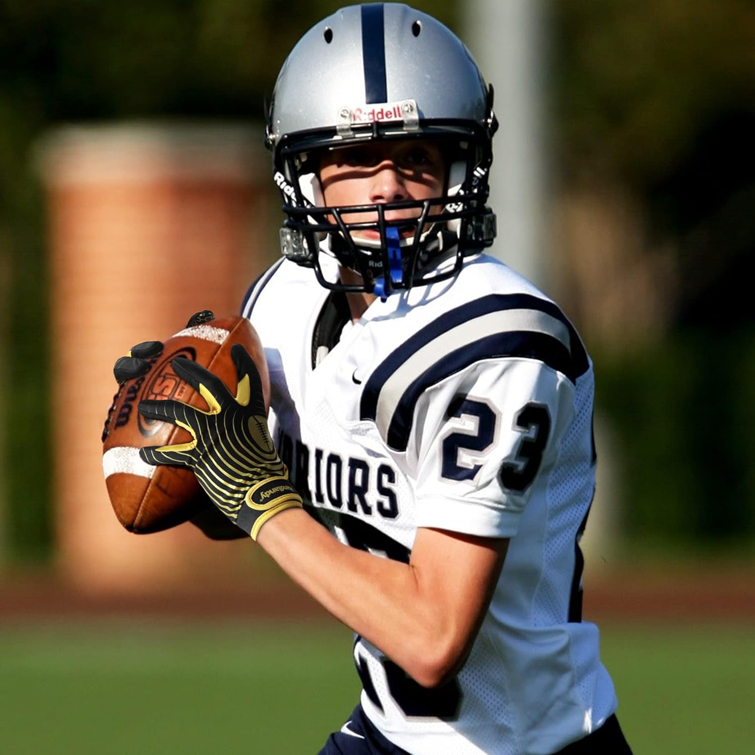 HANDLANDY Youth Football Gloves, Sticky Grip Wide Receiver Gloves for Kids & Adult image number 1