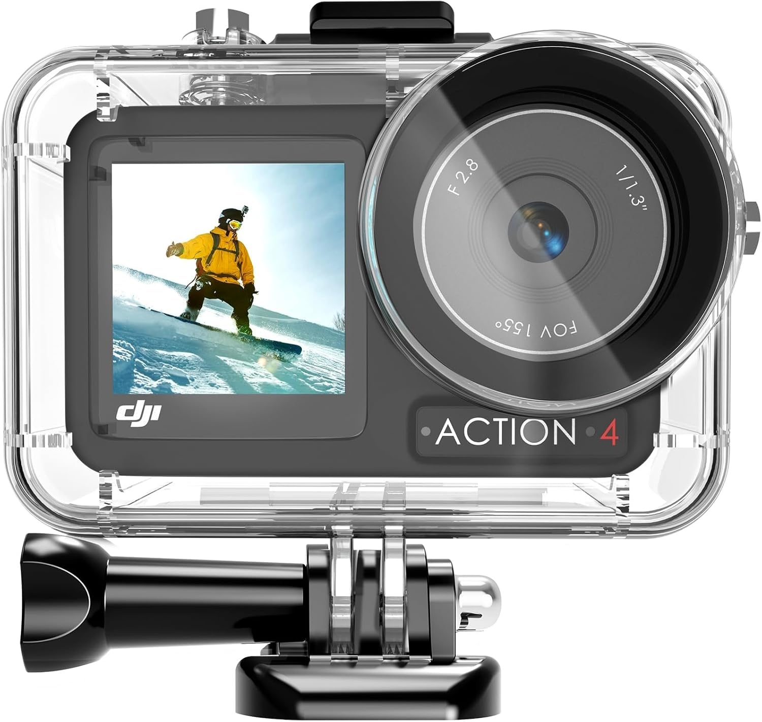 Waterproof Housing Case for DJI Osmo Action 5PRO, Underwater Housing Shell for DJI Action 4/ Action 3 Action, 60M/196FT Protective Underwater Dive Housing Case Shell with Bracket Accessories