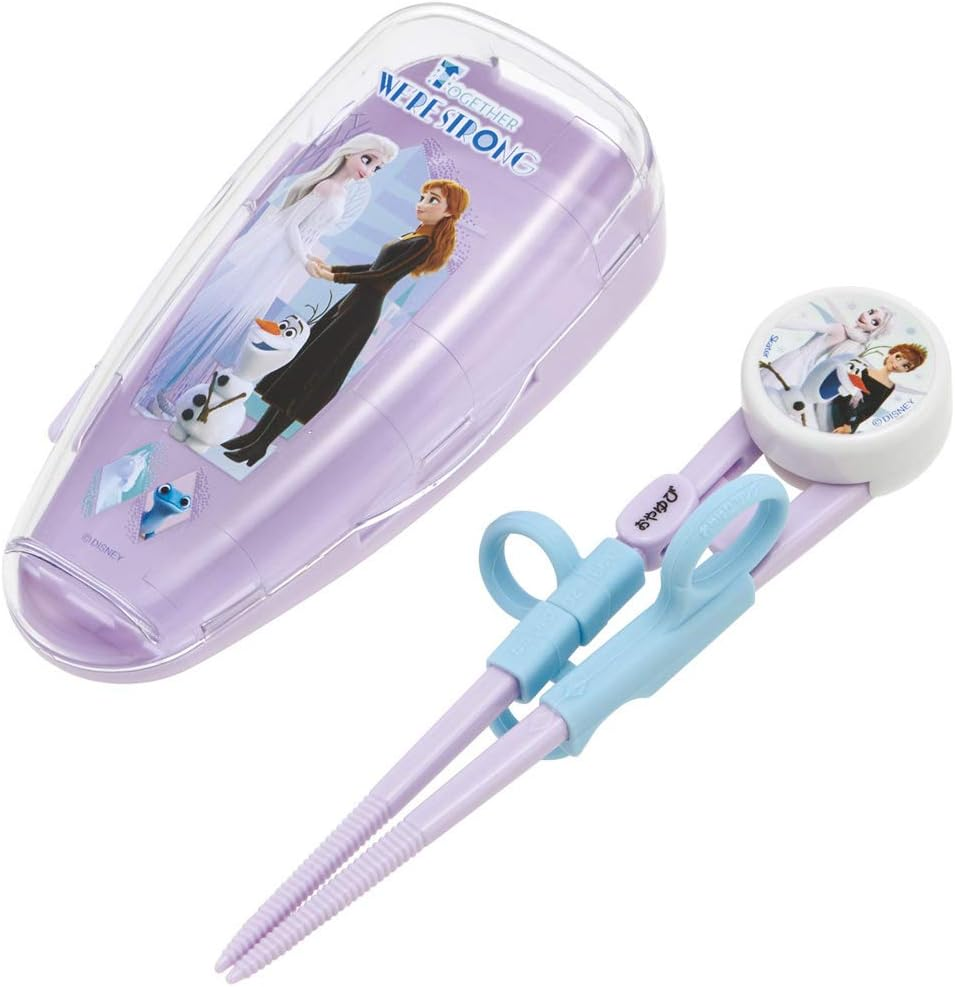 Skater ADXT1-A Children'S Training Chopsticks - 5.5 Inches (14 Cm), Disney Frozen Ages 2 - 7 Years, Right Hand, Easy to Pinch Square Chopsticks Tip
