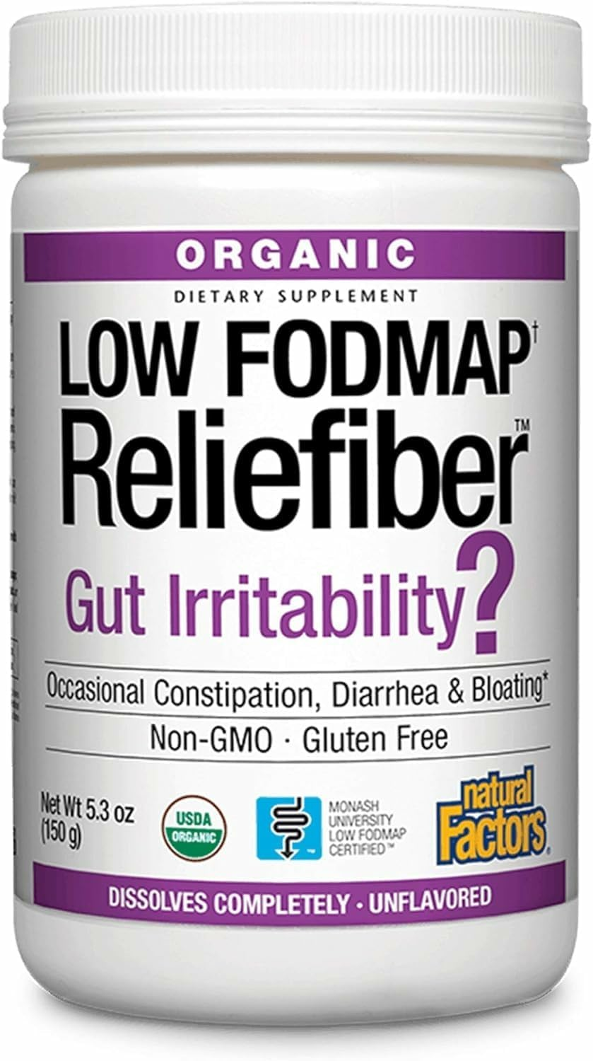 Natural Factors, Organic Low Fodmap Reliefiber, Unflavored, 5.3 Oz (150 G) image number 1