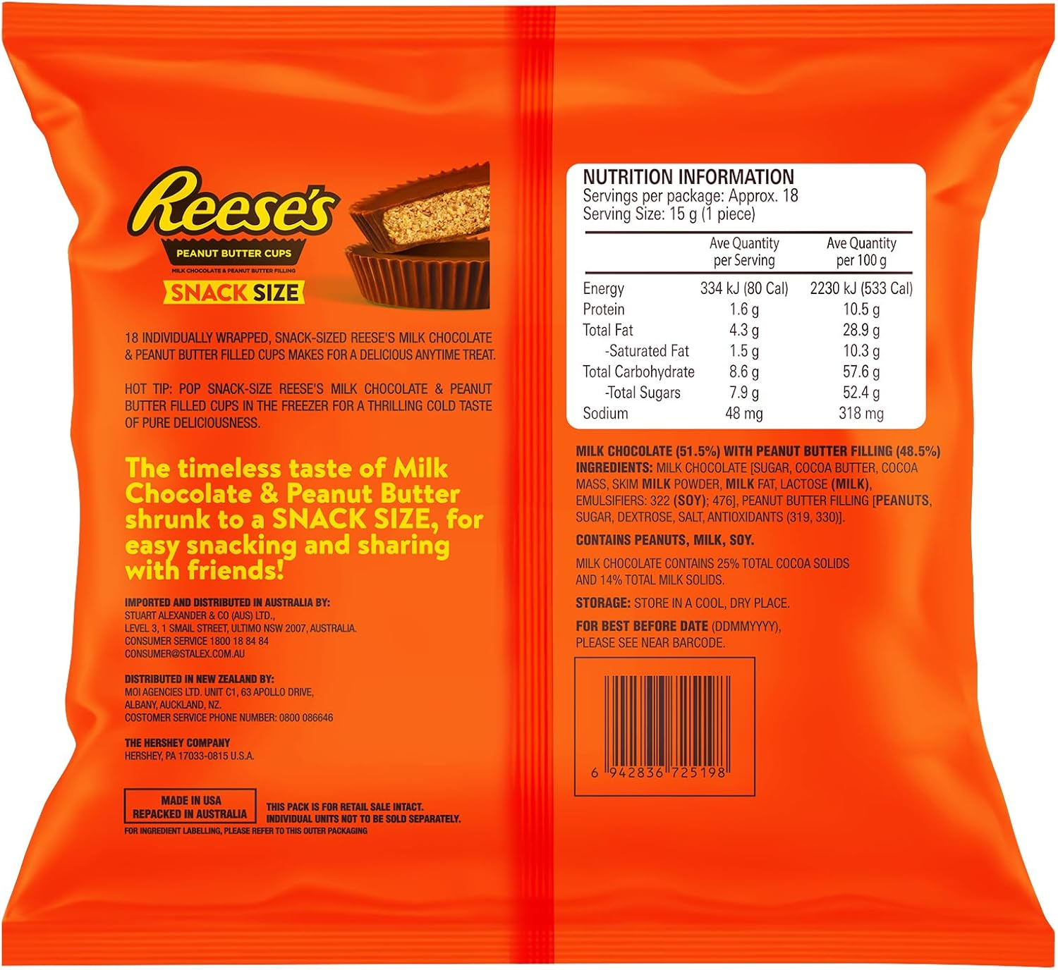 Reese'S Peanut Butter Cups Snack Size 280 G