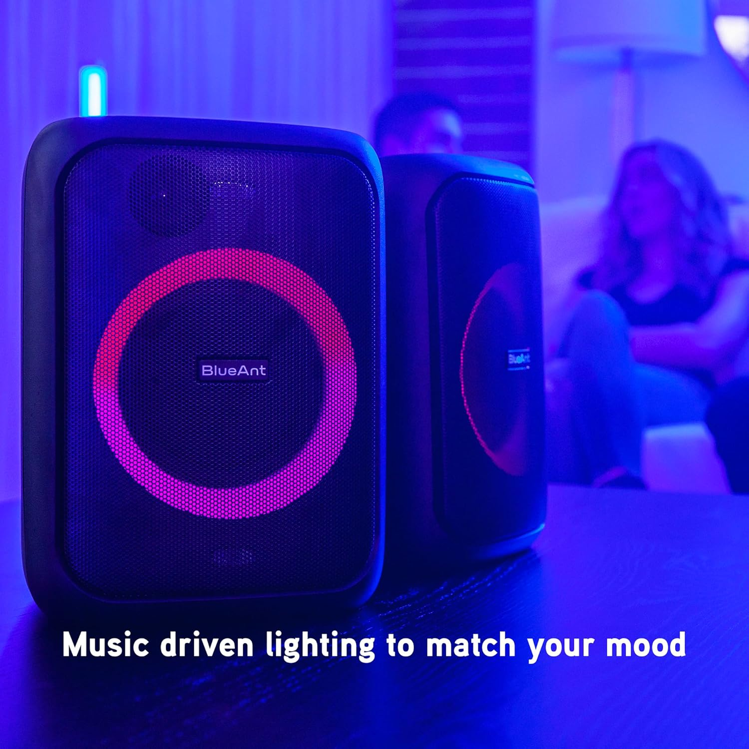 Blueant X5 | Portable Bluetooth Party Speaker | Black | 60W Peak Power | Includes (2) Microphones | (Up To) 20-Hrs Playtime image number 1