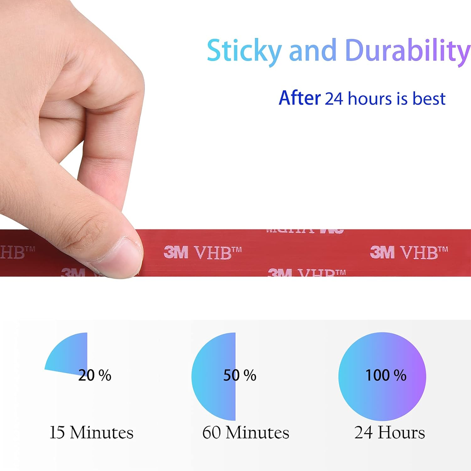 Double Sided Heavy-Duty Mounting Tape, Two Way Foam Tape, 16FT Length, 0.4 Inch Width for Car LED Strip Lights Home Decor, Office Decor image number 4