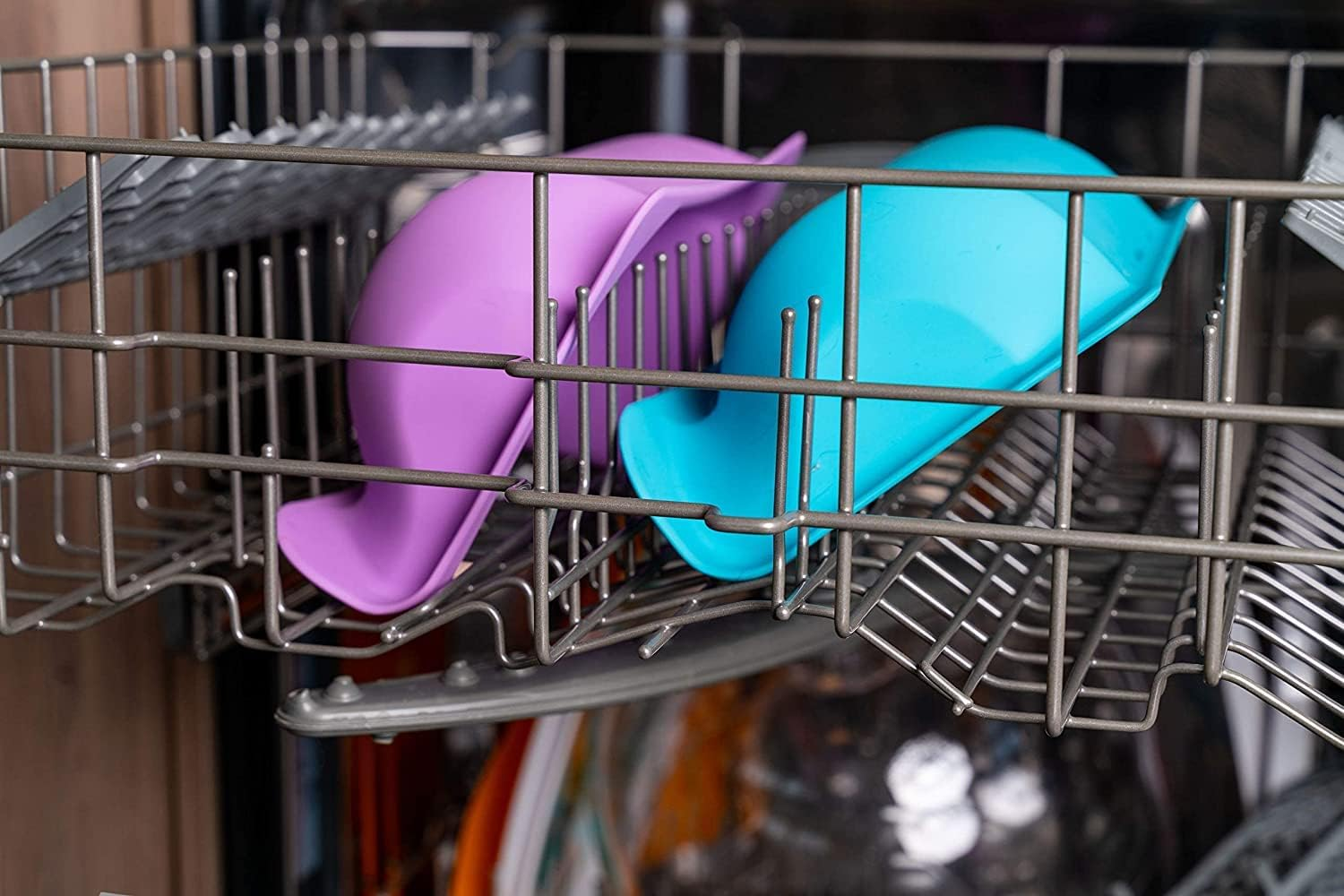 Fluff Trough Elevated Slow Feeder Dog Bowl - Prevents Fast Eaters from Binging & Choking on Food, Minimizes Neck Strain, Suitable for Flat-Faced Pets, Vet Recommended, Dishwasher Safe, Purple image number 1