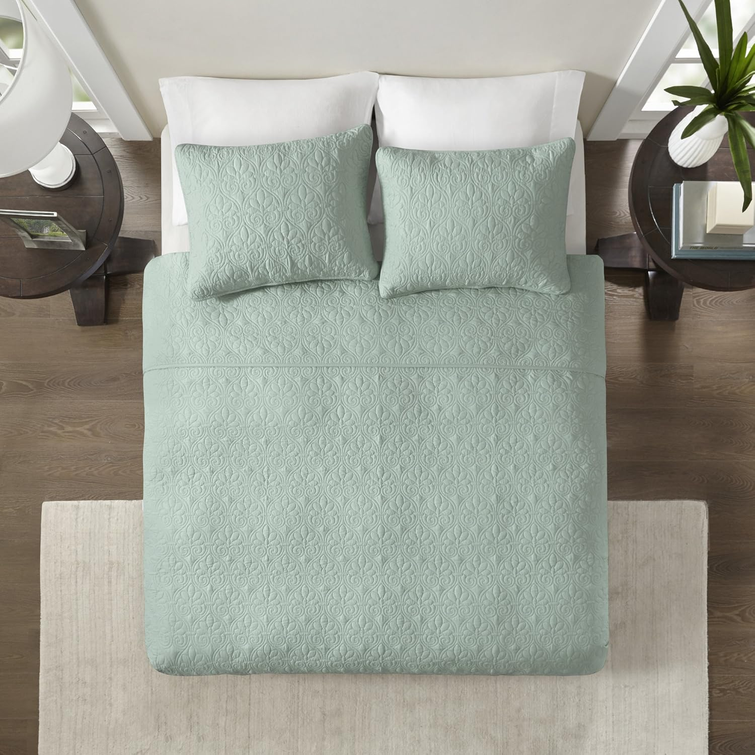 Madison Park Quebec 3 Piece Coverlet Set, King, Seafoam image number 6