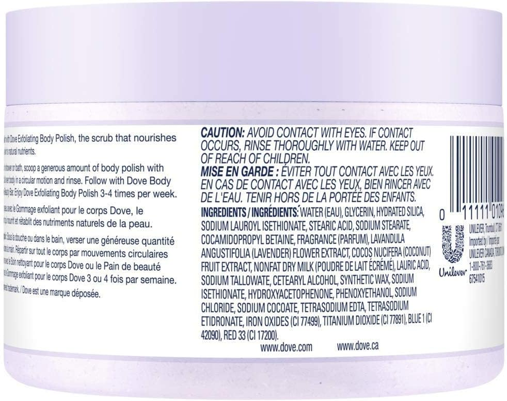 Dove Exfoliating Body Polish Crushed Lavender & Coconut Milk, 10.5 Oz (Pack of 2) image number 5