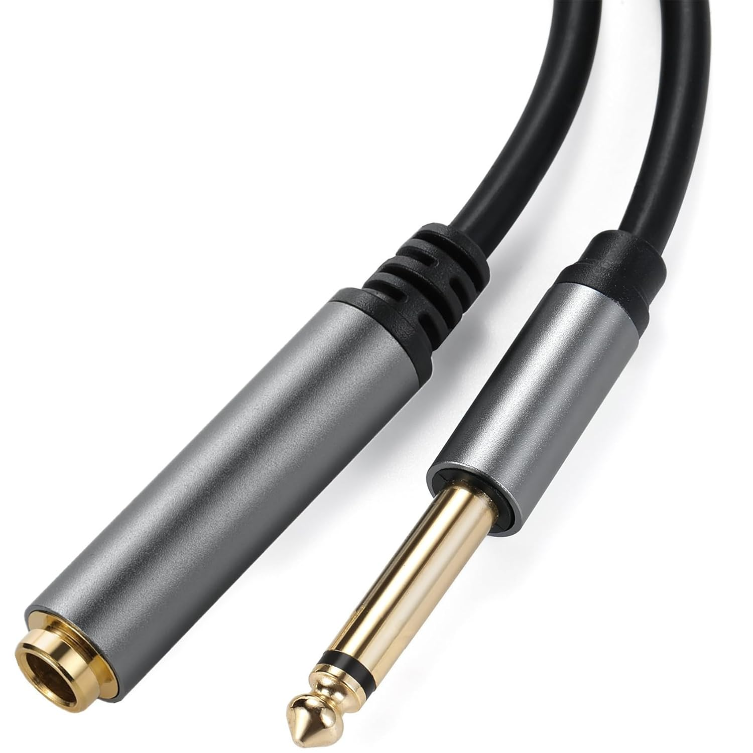 Tunghey 1/4" Mono Male to Female Audio Extension Cable 6.35Mm TS Guitar Extension Cable for Amplifiers, Instruments, and Microphone (5M)