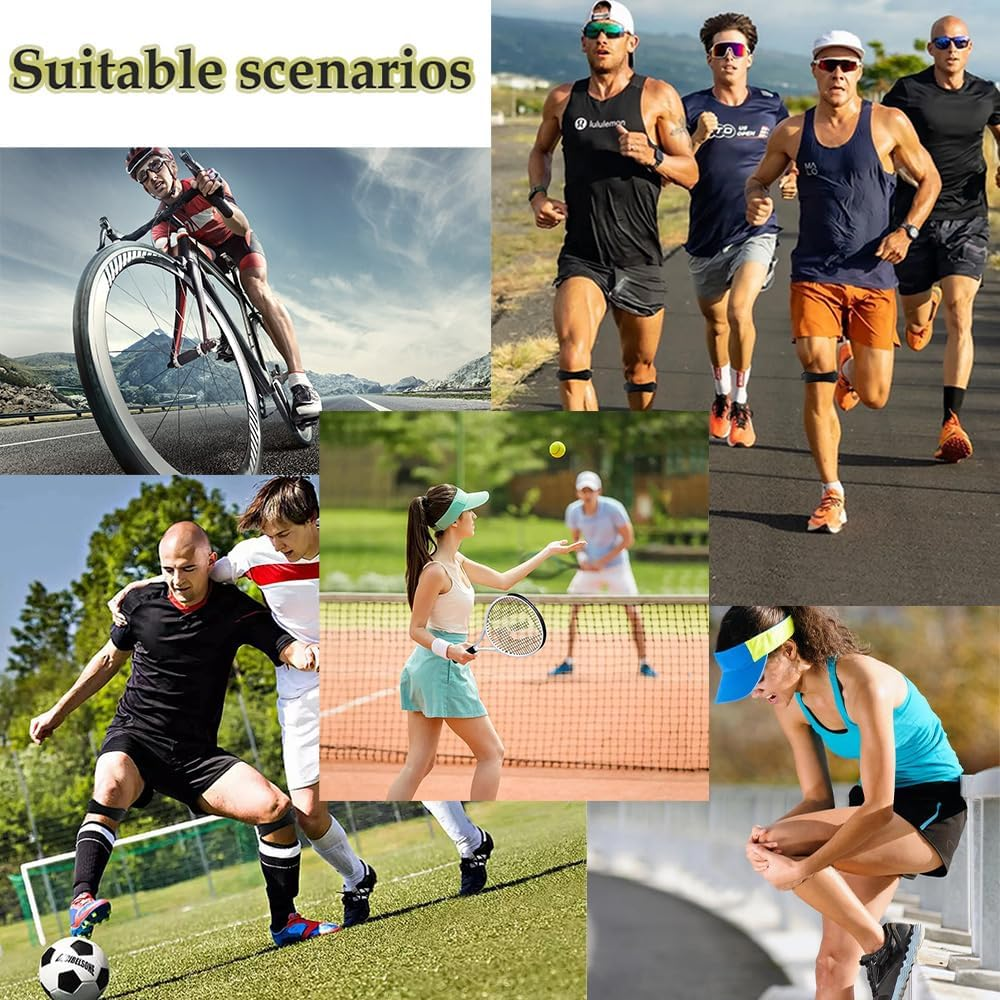 2 Piece Patella Knee Strap, Adjustable Knee Brace for Pain Relief, Tendonitis & Jumper&rsquo;S Knee, Support for Running, Basketball, Hiking, Tennis, Volleyball & Squats, Patellar Tendon Stabilizer Band (Black) image number 4