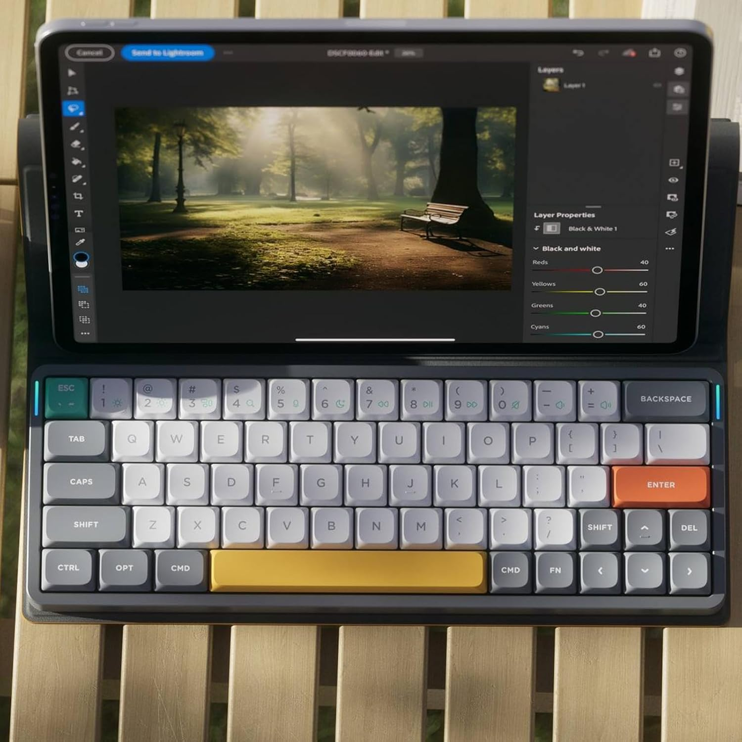 Nuphy Air60 V2 Portable Mechanical Wireless Mini Keyboard with Lighting, Support QMK/VIA Compatible with Windows/Mac Os/Linux for Bluetooth 5.1/2.4Ghz/(Usb-C) Grey Gateron Cowberry Switch image number 5