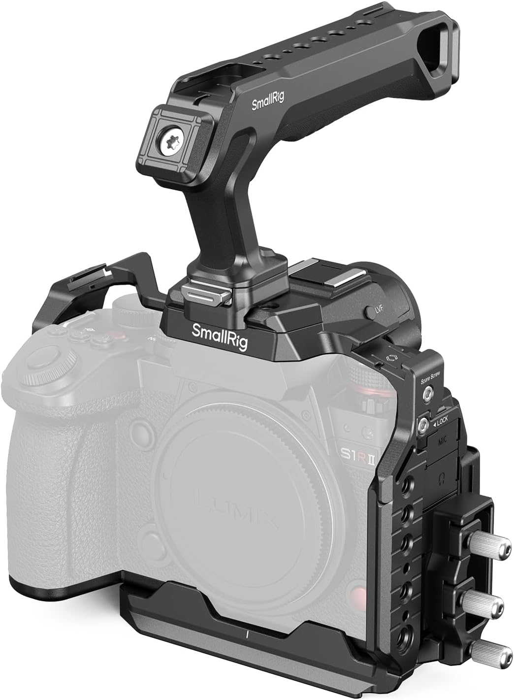 Smallrig S1R II Cage Kit for Panasonic LUMIX S1R II with a Top Handle, Cable Clamp for HDMI & USB-C, Built-In Quick Release Plate for Arca, with 1/4''-20 & 3/8''-16 Threaded Holes-4903 image number 4