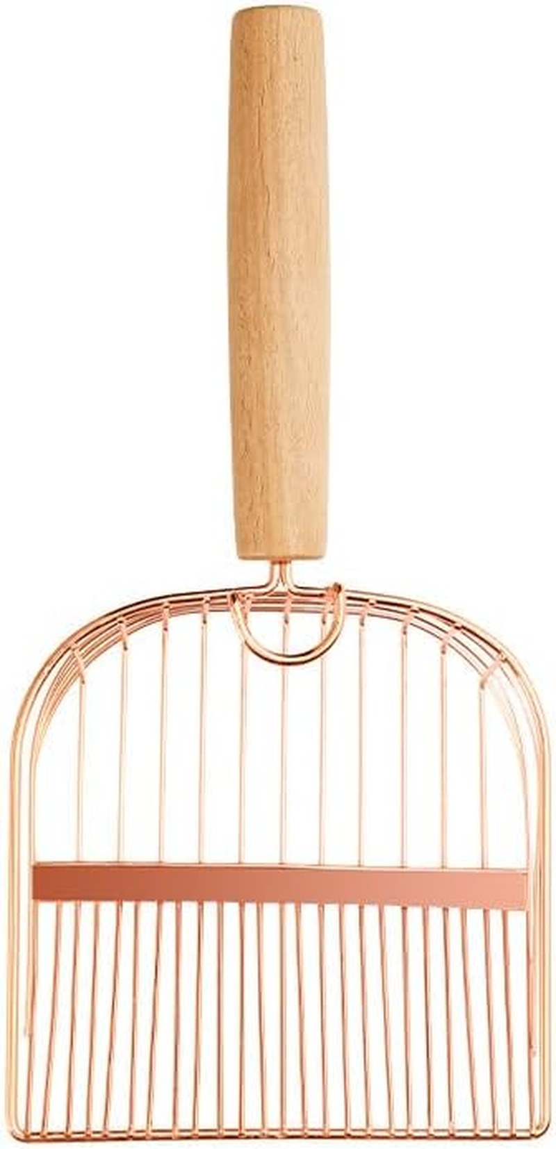 Cat Litter Scoop, Large Stainless Steel Sifter with Wooden Long Handle,Kitty Metal Deep Shovel Scooper,Poop Sifting, Kitten Pooper Lifter for Litter Box with Hook (Rose, 1 Pcs) image number 6