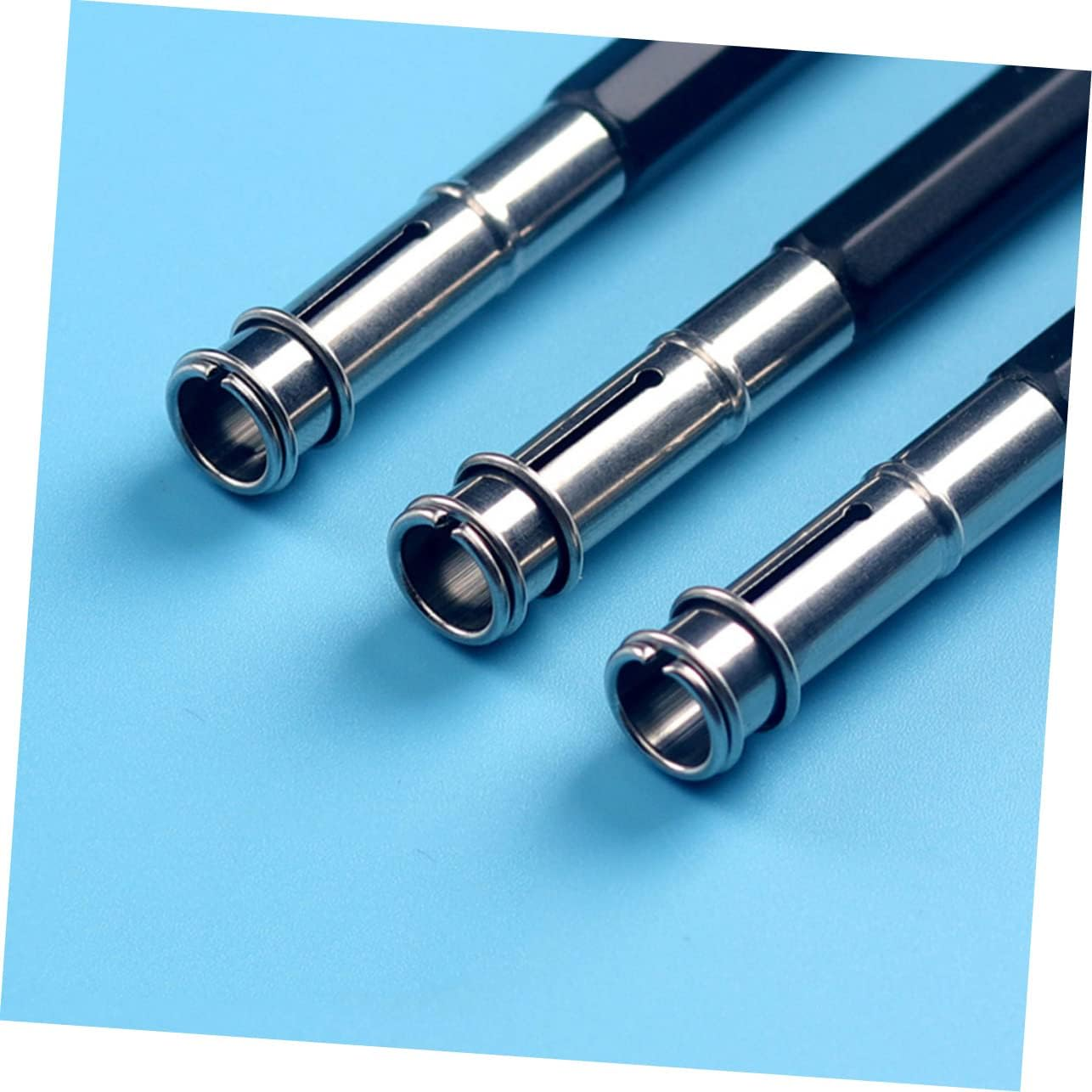 STOBOK 13Pcs Pencil Extender Baseboard Artist Pencil Holder Extender Floor Vents Pen Sleeve Extender Handy Crayon Extender Handy Pencil Holder Aluminum Alloy Double Head Art Supplies image number 4