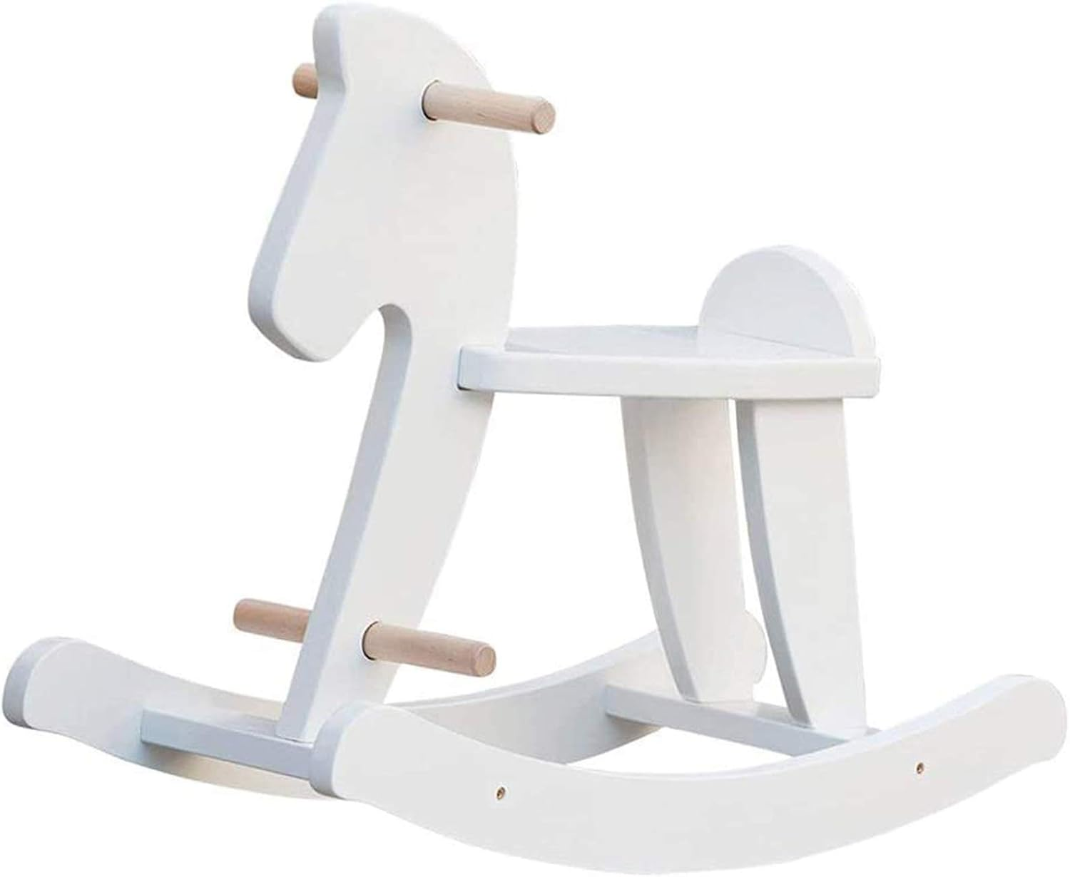 Labebe Child Rocking Horse, Wooden Rocking Horse Toy, White Rocking Horse for Kid 1-3 Years, Vintage Rocking Horse Set/Kid Rocking Horse Chair/Outdoor Rocking Horse/Rocker/Animal Ride/Rocking Toy image number 5