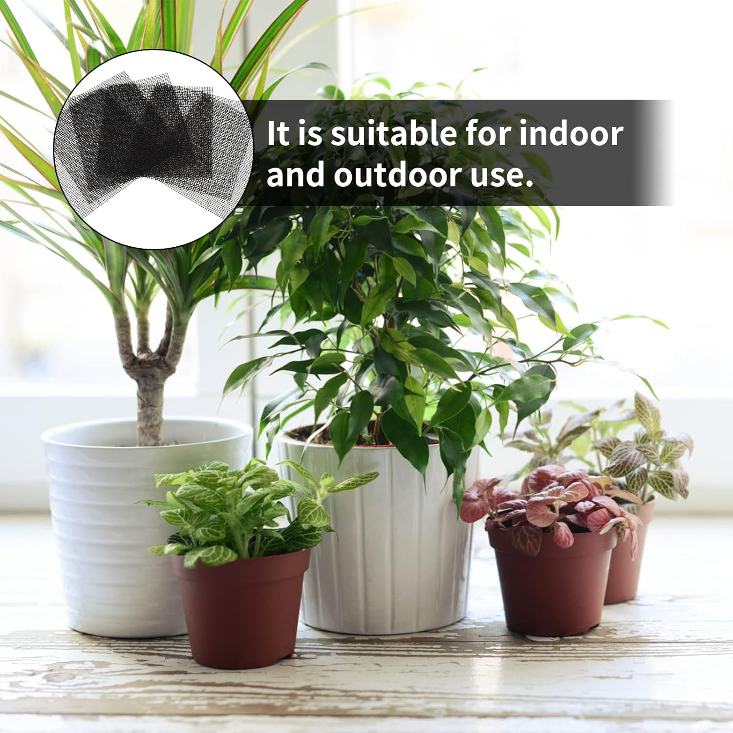 50Pcs Plastic Bonsai Cover Nets, Flower Pot Mesh Pad, Bonsai Grid, Garden Drainage Mesh, for Flower Pot or Plant Pot Saucer (10 X 10 Cm) image number 3