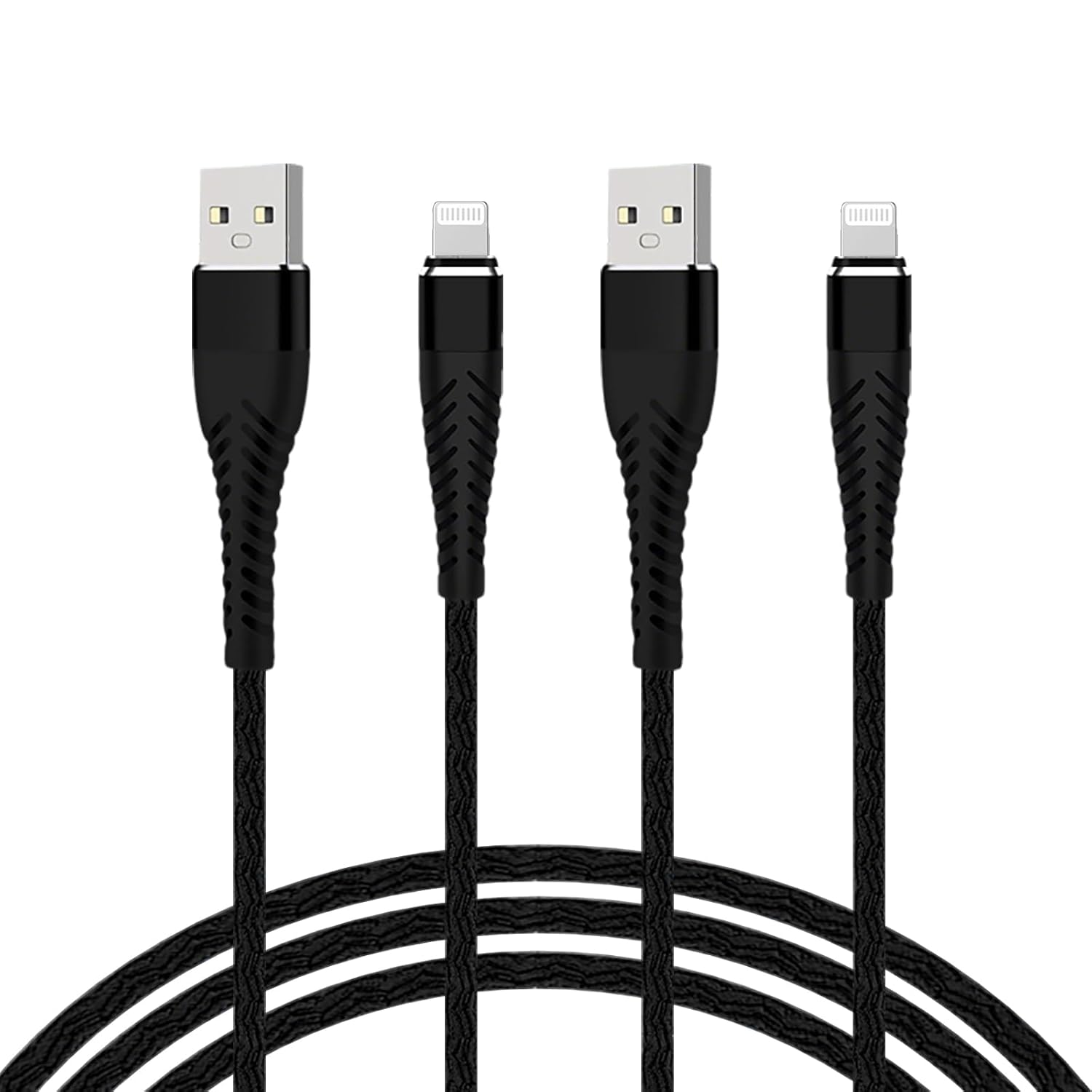USB a to IP Fast Carplay Charging Cable 1M(2 Pack),Nylon Braided Mfi Certified Charger Power Delivery Charging Cord Compatible with Iphone 14/13/12/11/XS/XR/X/8 - Black