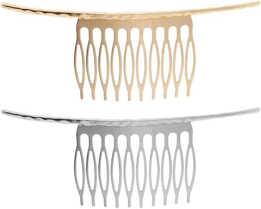Fenteer Hair Arrangement Hair Comb Side Comb for Bridal Hairstyle Hairstyle Hair Styling Aid Silver + Gold image number 2
