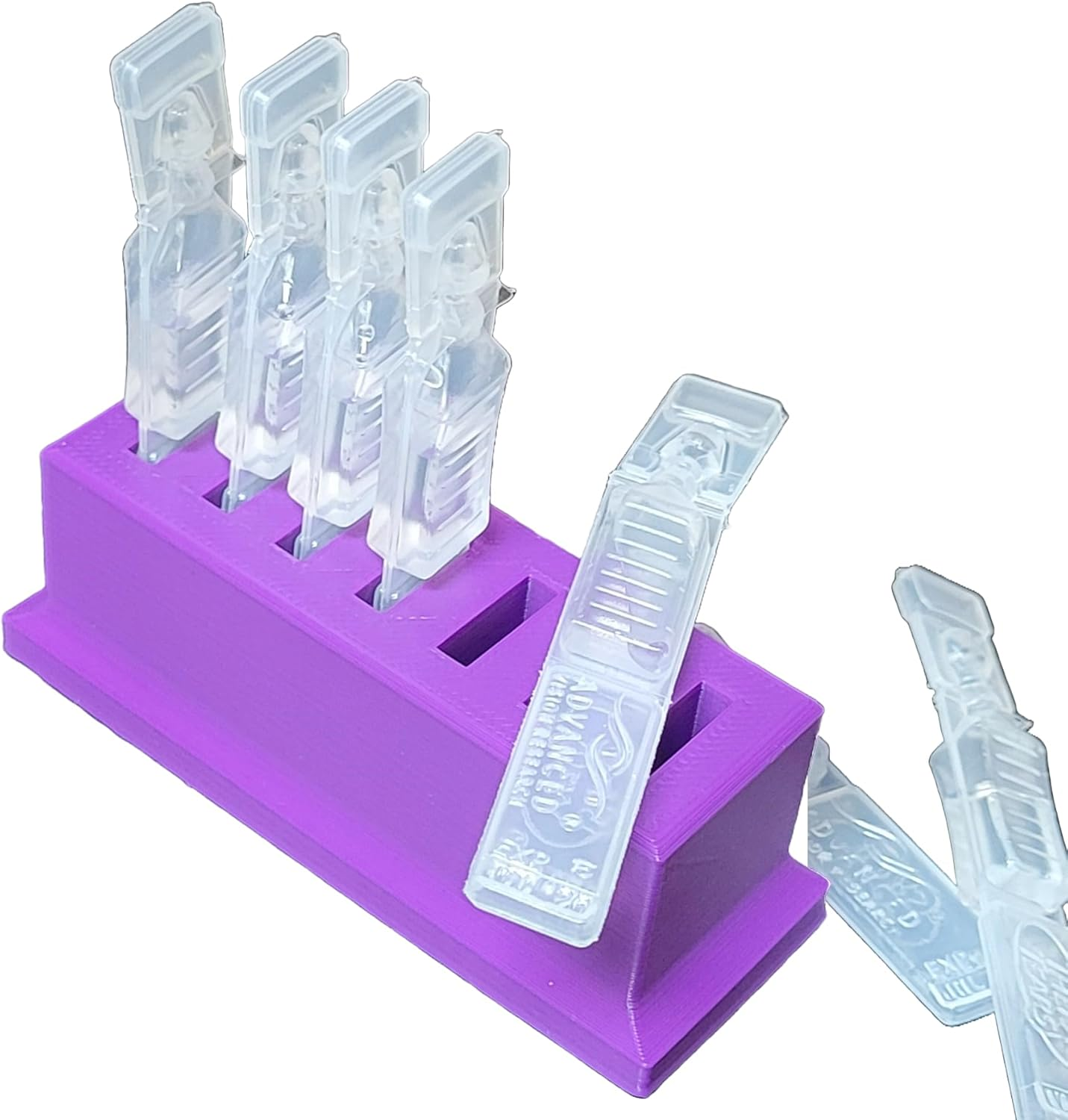 Znet3D Eye Drop Vials Holder & Storage - Upgraded Single-Use Disposable Vial Organizer with Extra Slot Space (Purple) - White image number 4