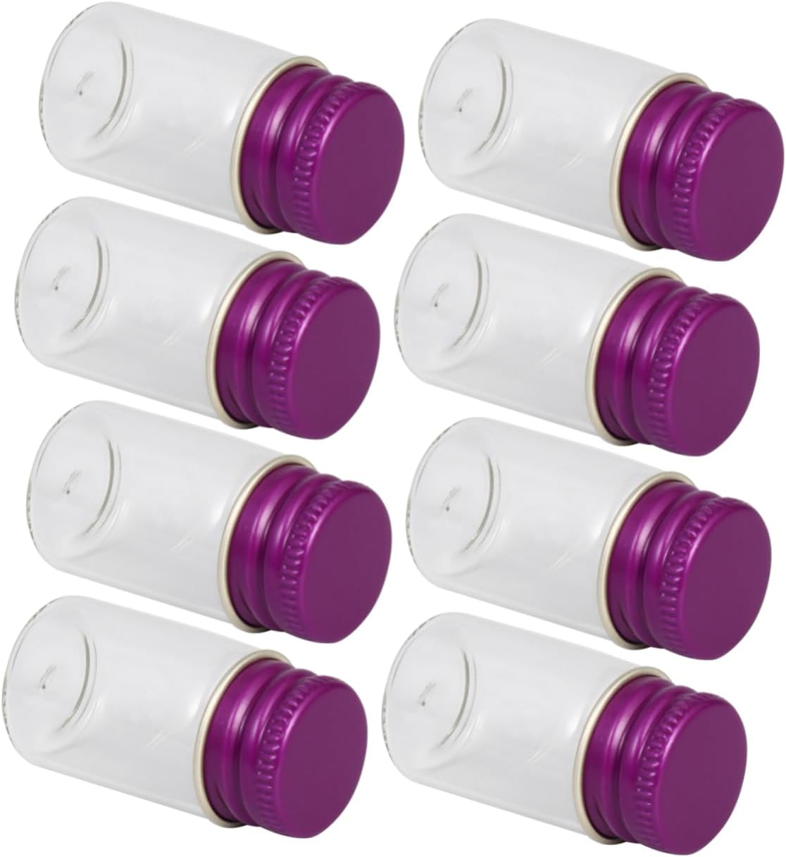 HAPINARY Glass Storage Bottles with Aluminum Screw Caps Airtight Sealed Transparent Bottles for Ink and Liquids Rosy with Plastic Box and Easy to Open