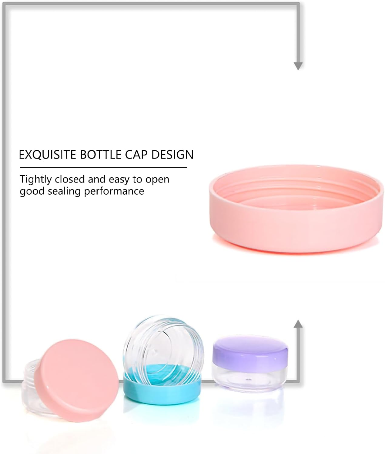 JANGJANG 10 Gram 8 Pcs Plastic Lip Balm Containers, Cosmetic Jars and Makeup Sample Containers for Lip Balms Lotion Powder, Multi-Purpose Beauty Product Storage Jars image number 1