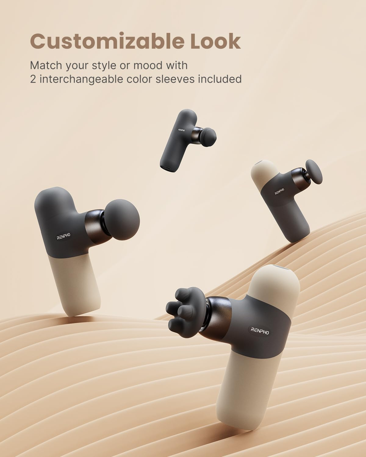 RENPHO Mini Massage Gun with Heat, Portable Percussion Muscle Massager Gun Deep Tissue, Travel Small Handheld Massager for Pain Relief with Carry Case Gifts for Men Mini Thermal image number 6