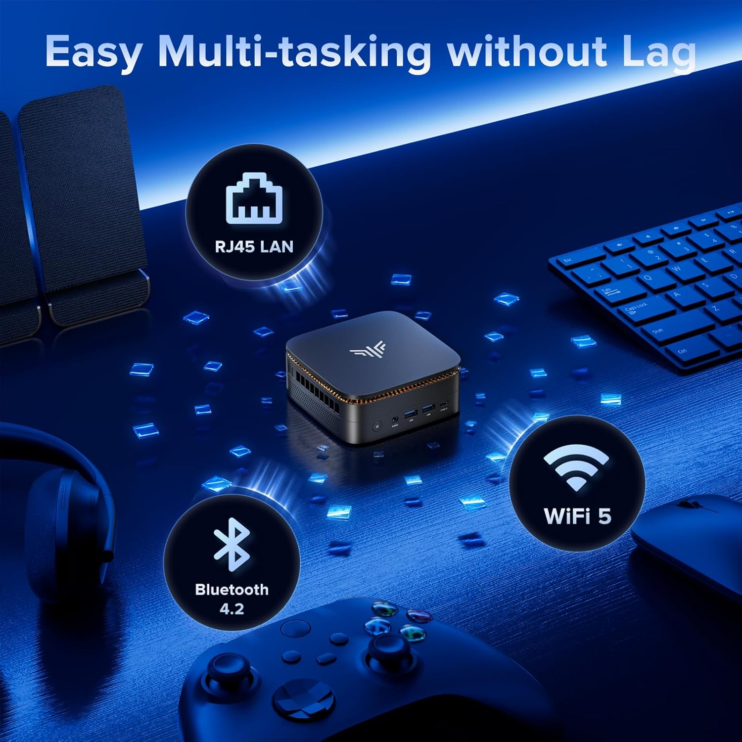 KAMRUI P1 Mini PC AMD Ryzen 4300U(Up to 3.7Ghz) 16GB DDR4 512GB M.2 SSD Mini Computer Mini PC Win-11 Pro 4K@60Hz Triple Display HDMI2.0+DP1.4+USB-C Wifi5 BT RJ45 LAN VESA Mount Small PC