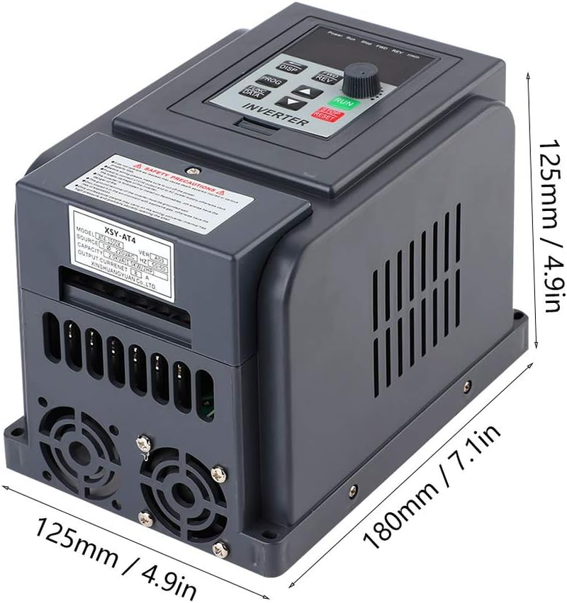 XUMIUZIY VFD 1.5KW, 1-Phase Input 3-Phase 380V VFD Motor Inverter Converter Inverter Speed Controller, Professional Variable Frequency Drive for Spindle Motor Speed Control image number 3