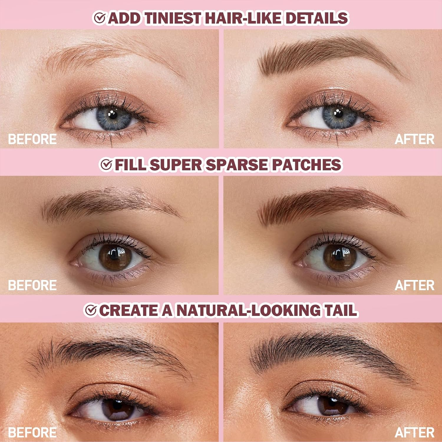 Anglicolor Upgrade Eyebrow Gel Pen Long Lasting,Waterproof Eyebrow Pen,Eyebrow Pen Natural Look,Multi-Use,Angled Square Brush,Quick Drying,Antifouling,Anti-Wrinkle,High Color Rendering,Compact Carry (#03Auburn)