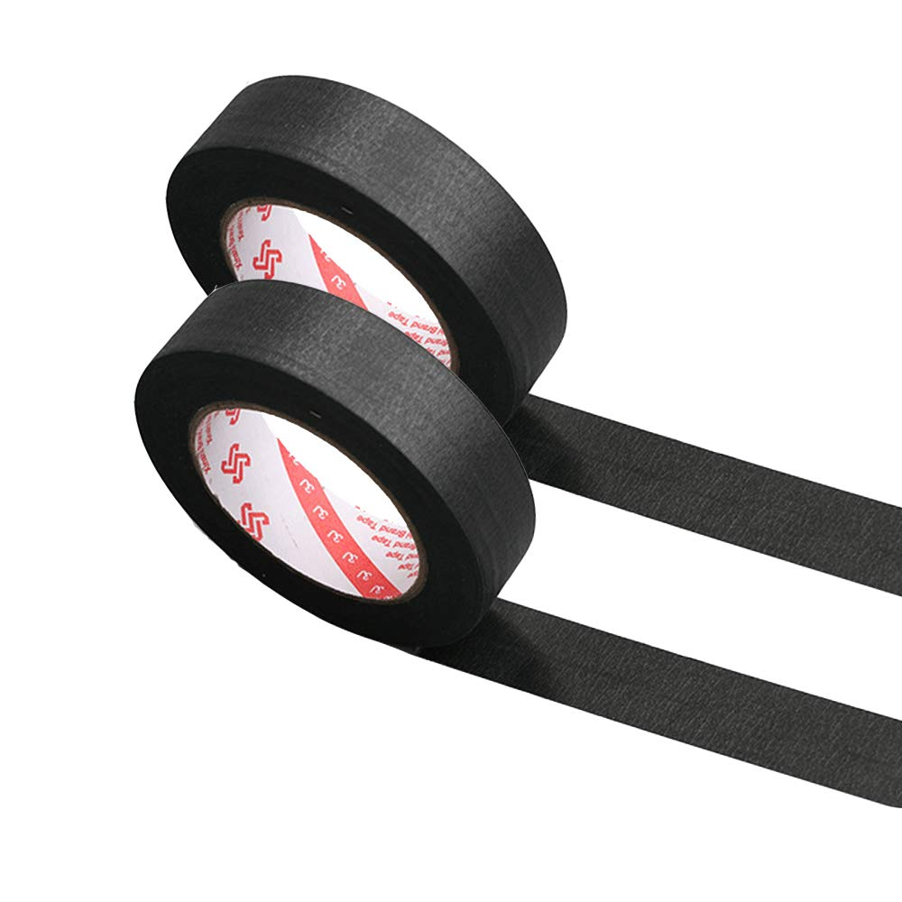 Vogueing Tool 2 Rolls 10Mm X 50M Textured Paper Tape Writable Masking Tape Painters Tape for Paint Craft and DIY- Black