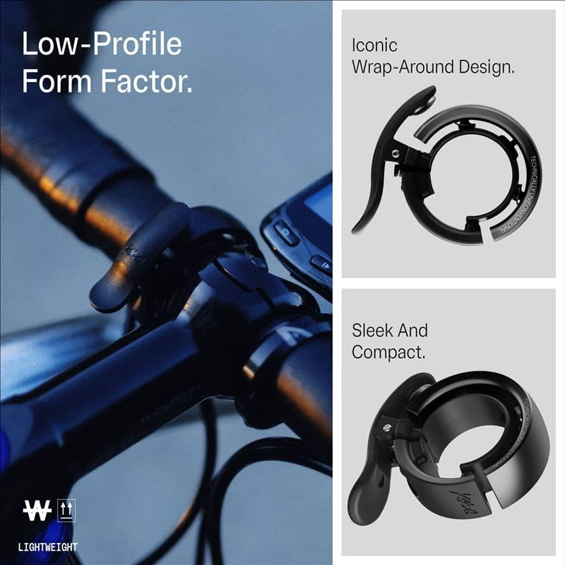 Knog Oi Prima Bike Bell &ndash; Loud 80Db Ring, Wrap-Around Design, WAVETEK Hammer, Durable Build, Easy Install &ndash; 2 Sizes to Ensure Correct Fit image number 1