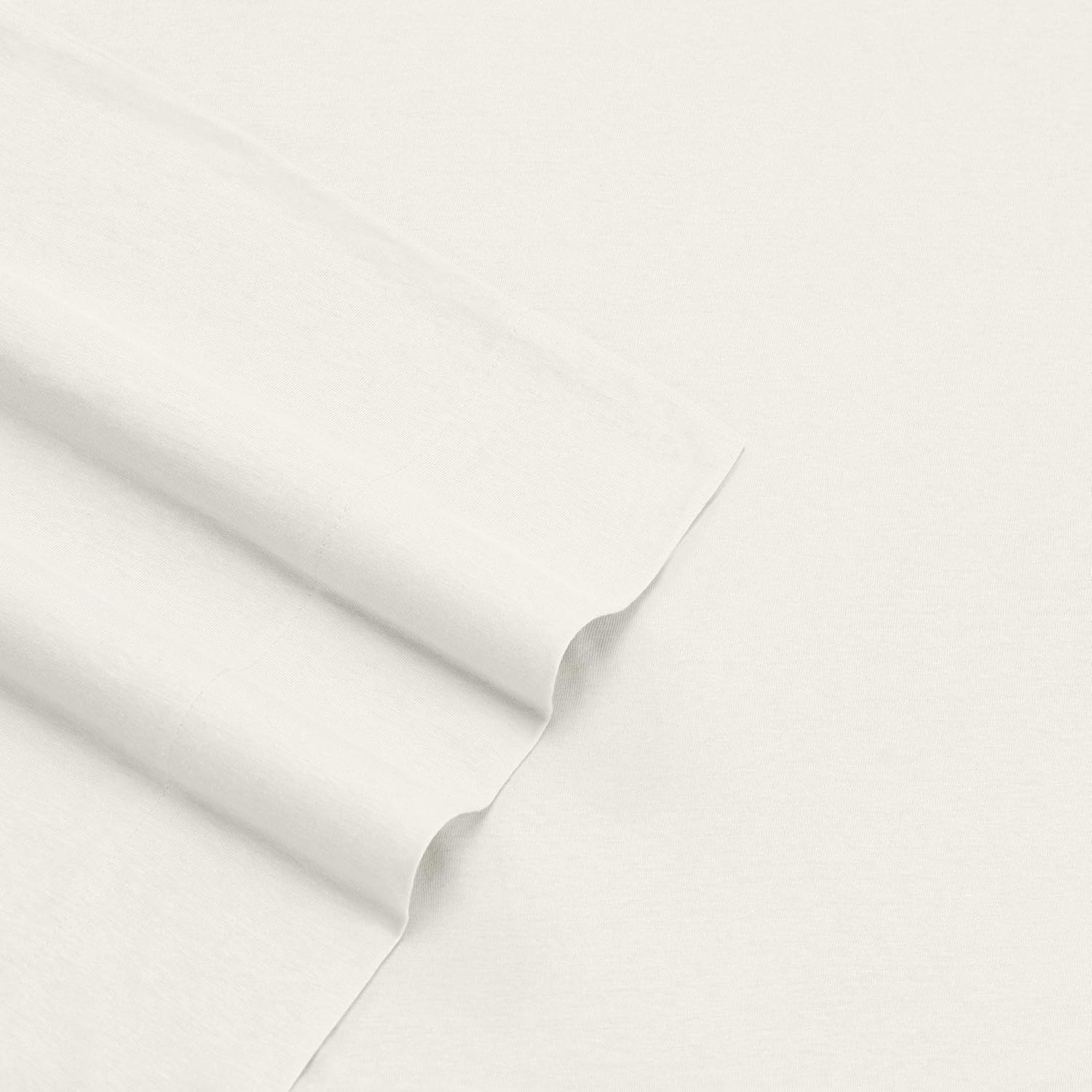 Eddie Bauer | Solid Collection| 4-Piece Jersey Knit Sheet Set - Breathable Bedding, Ultra-Soft and Stretchy for Comfort, Queen, White image number 2
