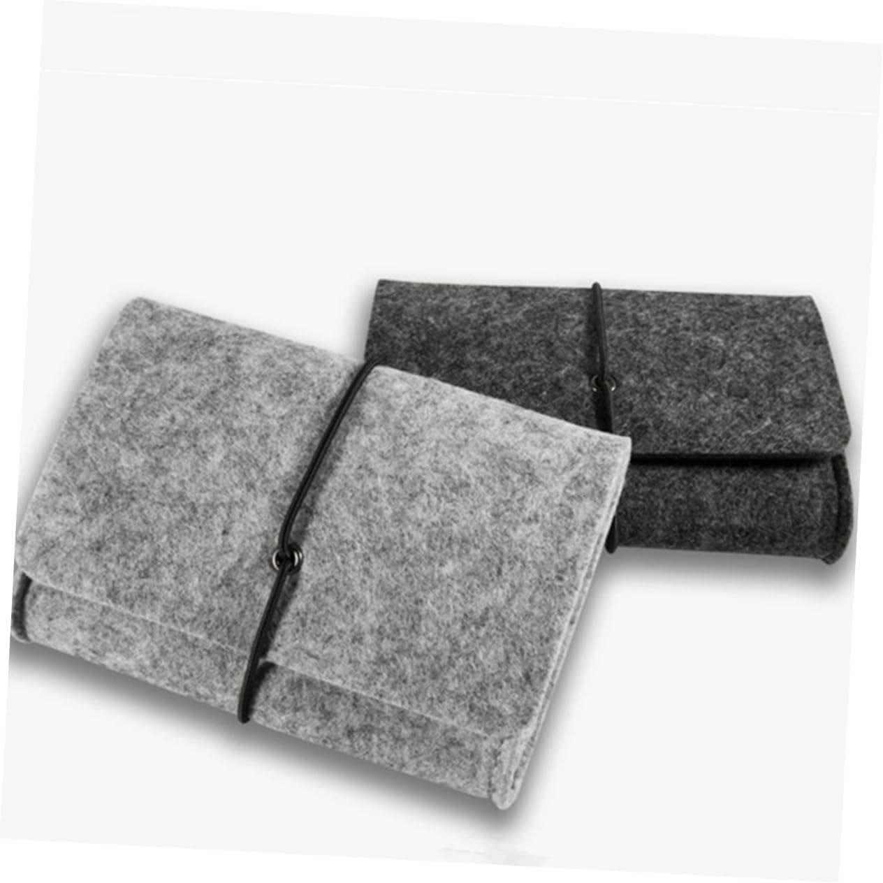 SHERCHPRY 2Pcs Felt Storage Bag Pockets Tote Bag Organizer Travel Organizer Felt Pouch for Passport Phone Electronics Light Grey