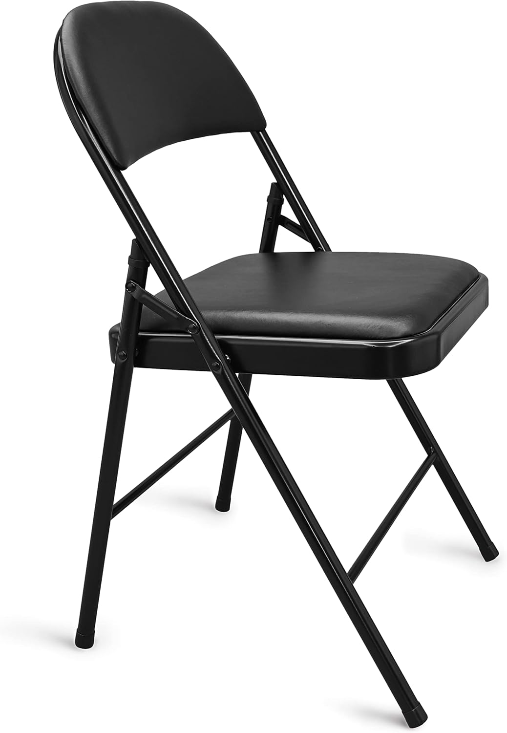 Amazon Basics Vinyl-Padded Folding Chairs 136 Kg Weight Capacity, Black 4 Pack