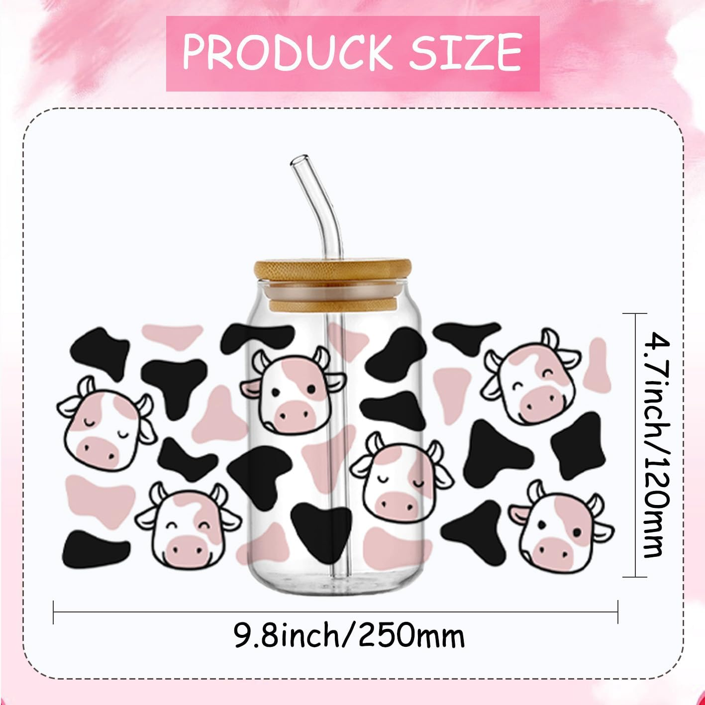 UV DTF Cup Wrap Transfer Sticker for Glass, 15Sheets Rub on Transfers Stickers for Crafting Furniture-Diy Waterproof Decals UV DTF Transfer Sticker for 16OZ Libbey Glass Cups (Mix 2) image number 3