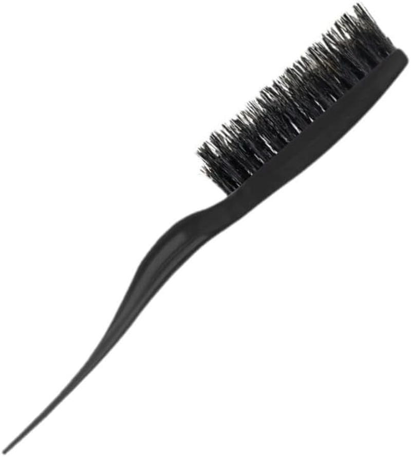Poemtian Hair Brush, Nylon Bristle 3 Rows Teasing Comb Brush Back Combing Tease Styling Brush image number 4