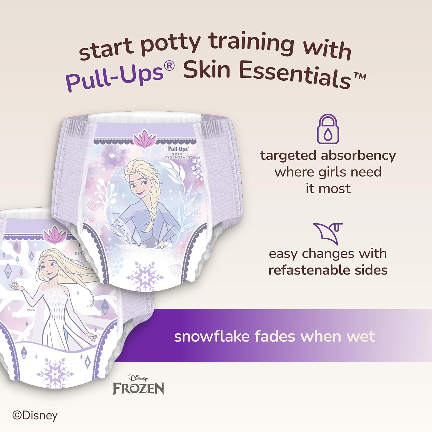 Pull-Ups Girls' Skin Essentials Potty Training Pants, Training Underwear, 4T-5T (38-50 Lbs), 14 Ct image number 3